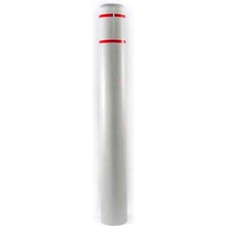 POST GUARD Post Guard¬Æ Bollard Cover, 7" Dia. x 52"H, Grey W/ Red Tape,  7X52GYR